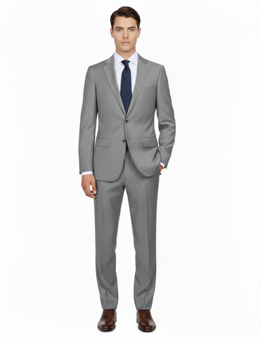 Porto Heather gray, Slim Fit, Pure Wool Suit by Tiglio Luxe - E09063/26
