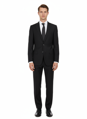 Porto Black, Slim Fit, Pure Wool Suit by Tiglio Luxe TIG1001