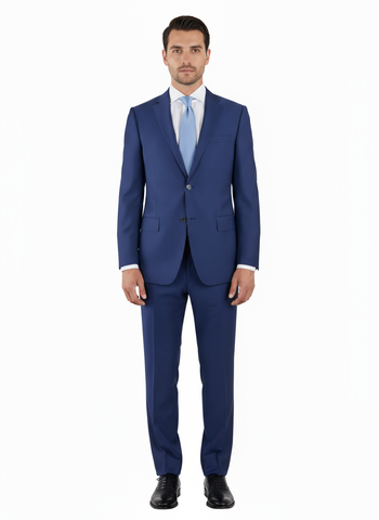 Novello F.Blue, Modern Fit, Pure Wool Suit by Tiglio Luxe