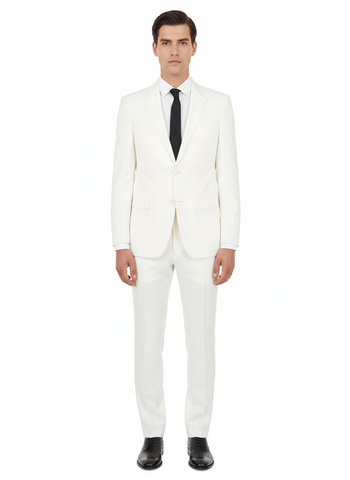 Novello Off-white, Modern Fit, Pure Wool Suit by Tiglio Luxe OFFWHITE