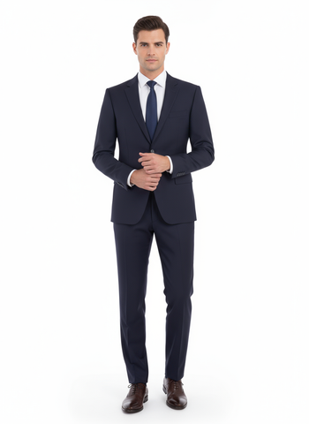 Novello Navy, Modern Fit, Pure Wool Suit by Tiglio Luxe TIG1002