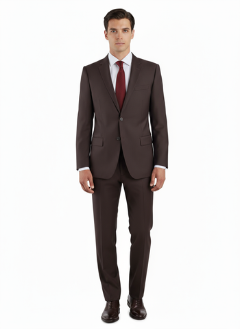 Novello Brown, Modern Fit, Pure Wool Suit by Tiglio Luxe TIG1003