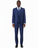 San Giovesse French Blue, Pure Wool, Wide Leg Suit & Vest by Tiglio Rosso