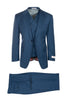 San Giovesse Medium Blue with Navy Mini Check, Pure Wool, Wide Leg Suit & Vest by Tiglio Rosso FJ2213/2