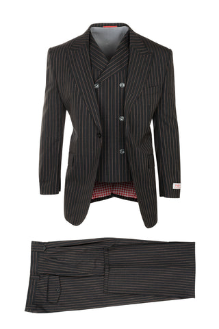 San Giovesse Gray with Copper Stripe Suit & Vest by Tiglio Rosso FT1363/1