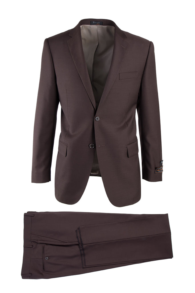 Novello Tan, Modern Fit, Pure Wool Suit by Tiglio Luxe