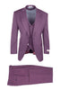 Rosso Raspberry, Pure Wool,  Wide Leg Suit & Vest by Tiglio Rosso R899611/4504