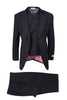 San Giovesse Black, Pure Wool, Wide Leg Suit & Vest by Tiglio Rosso TIG1001