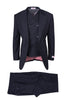 San Giovesse Navy, Pure Wool, Wide Leg Suit & Vest by Tiglio Rosso TIG1002