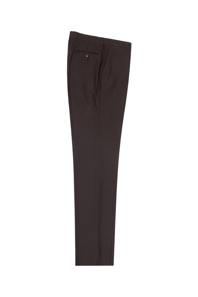 Burgundy Flat Front Slim Fit Wool Dress Pant 2564 by Tiglio Luxe BURGUNDY main image 1