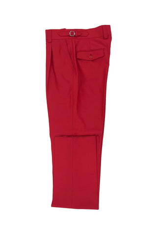 Red Semi-Wide Leg Wool Marbella Dress Pant by Tiglio Lux