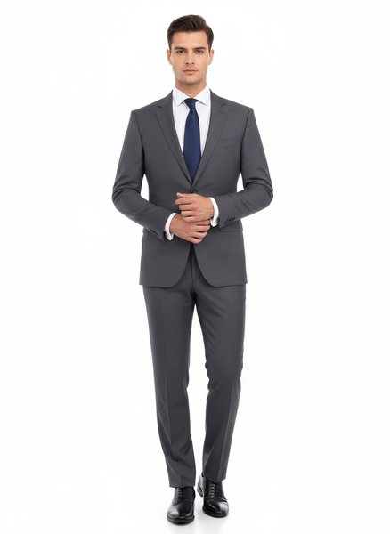 Novello Gray, Modern Fit, Pure Wool Suit by Tiglio Luxe TIG1008