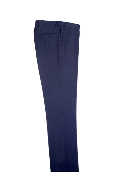 Blue Birdseye Flat Front Wool Dress Pant 2560 by Tiglio Luxe IDM7018/9