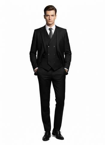 Porto Slim Fit, Pure Wool Suit & Vest by Tiglio Luxe TIG1001