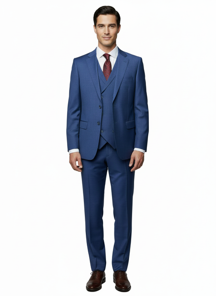 Porto Slim Fit, Pure Wool Suit & Vest by Tiglio Luxe TS4066/2