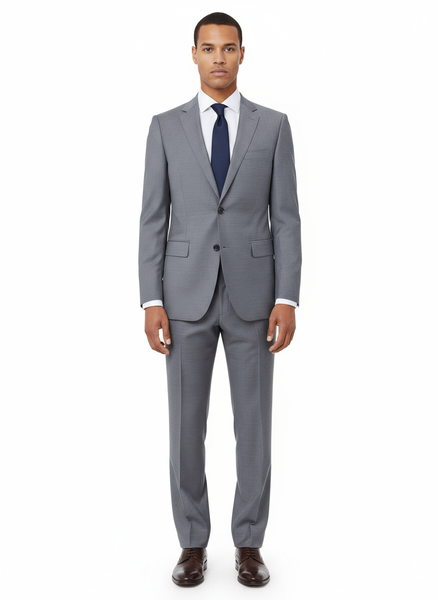 Novello Light Gray, Modern Fit, Pure Wool Suit by Tiglio Luxe E09063/26