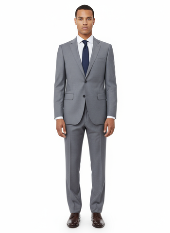 Novello Light Gray, Modern Fit, Pure Wool Suit by Tiglio Luxe E09063/26