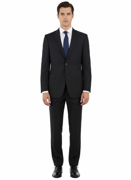 Novello Black, Modern Fit, Pure Wool Suit by Tiglio Luxe TIG1001