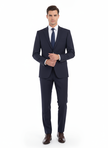 Novello Navy, Modern Fit, Pure Wool Suit by Tiglio Luxe TIG1002