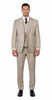 San Giovesse Tan, Pure Wool, Wide Leg Suit & Vest by Tiglio Rosso TIG1004