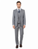 San Giovesse Light Gray Birdseye, Pure Wool, Wide Leg Suit & Vest by Tiglio Rosso TIG1018