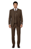 San Giovesse Tobacco, Pure Wool, Wide Leg Suit & Vest by Tiglio Rosso