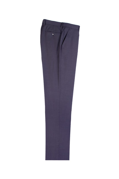 Dark Gray Herringbone Flat Front Wool Dress Pant 2560 by Tiglio Luxe 12A004