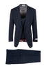 Luca Midnight with New Blue Windowpane, Pure Wool, Wide Leg Suit & Vest by Tiglio Rosso 141542/3