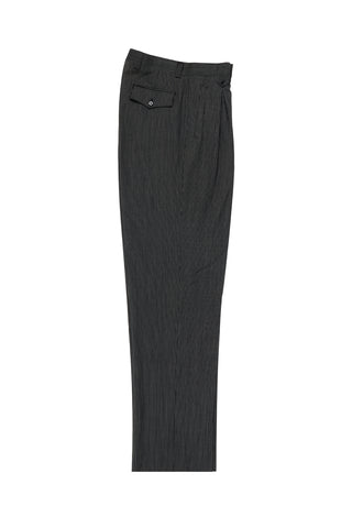 Black with White Mini-Stripes Wide Leg, Wool Dress Pant 2586/2576 by Tiglio Luxe 2270/7/06