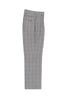 Light Gray with Pink and Medium Gray Windowpane Wide Leg, Wool Dress Pant 2586/2576 by Tiglio Luxe 97.112/1