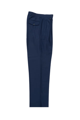 F. Blue Wide Leg Wool Dress Pant 2586/2576 by Tiglio Luxe