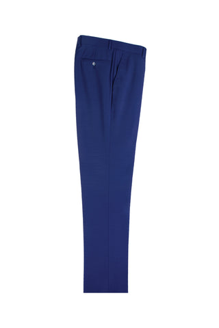 French Blue Flat Front Wool Dress Pant 2560 by Tiglio Luxe