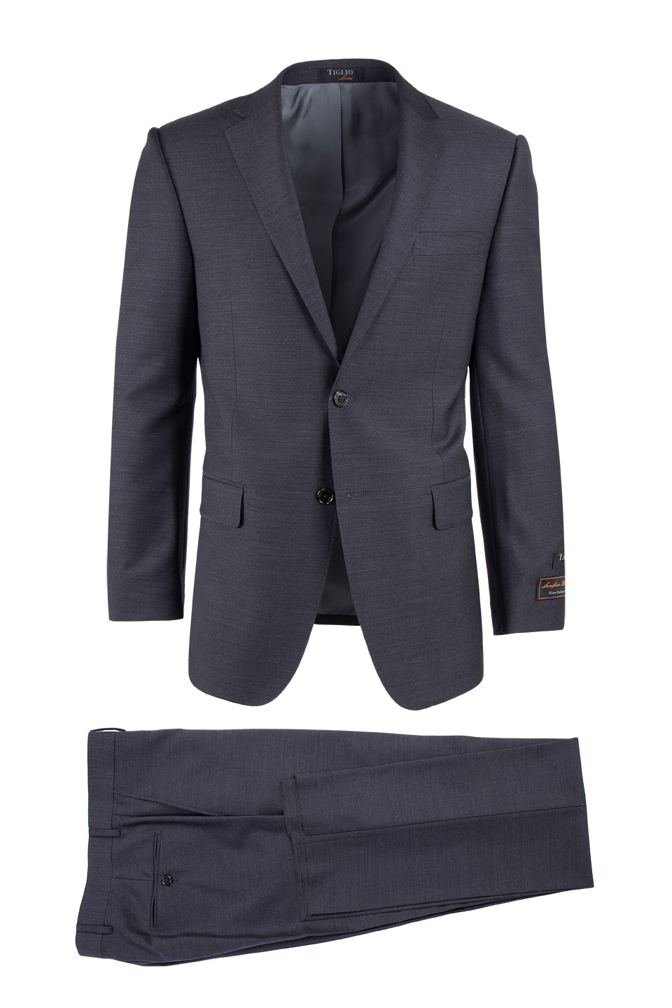 Novello Charcoal Gray, Modern Fit, Tiglio Tiglio | Wool Luxe Suit by Pure TIG10