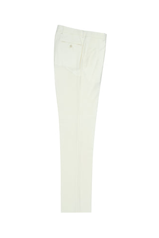 Offwhite Flat Front Wool Dress Pant 2560 by Tiglio Luxe