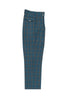 Slate Gray with Navy Blue and Turquoise Plaid/Windowpane Wide Leg, Wool Dress Pant 2586/2576 by Tiglio Luxe RF2637/5