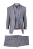 San Giovesse Light Gray, Pure Wool, Wide Leg Suit & Vest by Tiglio Rosso E09063/26