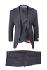 San Giovesse Gray, Pure Wool, Wide Leg Suit & Vest by Tiglio Rosso TIG1008