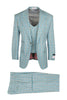 Luca Sage Green with Blue and White Plaid, Pure Wool, Wide Leg Suit & Vest by Tiglio Rosso T96307/087/2