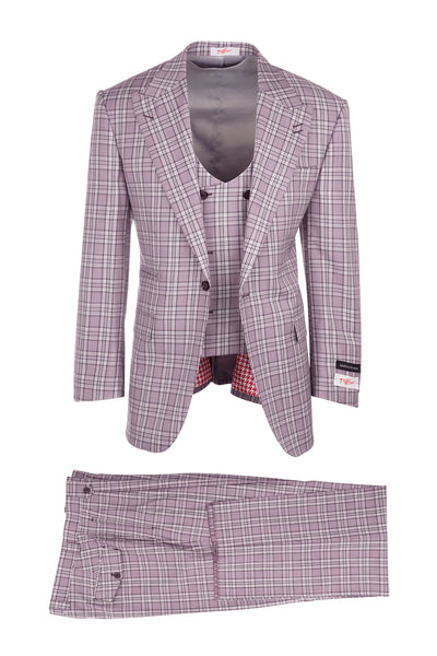 Tiglio Tiglio Gaberdine Vested Pinstripe Suit (Orvietto) - The