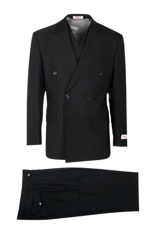 EST TIG1001, Pure Wool, Wide Leg Suit & Vest by Tiglio Rosso