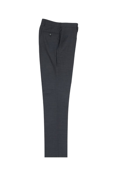 Charcoal Gray Flat Front Wool Dress Pant 2560 by Tiglio Luxe TIG1010