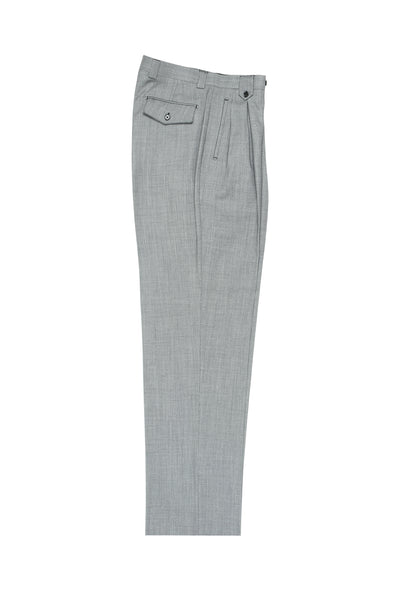 Light Gray Bridseye Wide Leg Wool Dress Pant 2586/2576 by Tiglio Luxe TIG1018