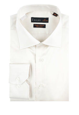 Off White Dress Shirt, Regular Cuff, by Tiglio Genova TIG3015
