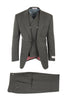 San Giovesse Gray, Pure Crepe Wool, Wide Leg Suit & Vest by Tiglio Rosso TL1311
