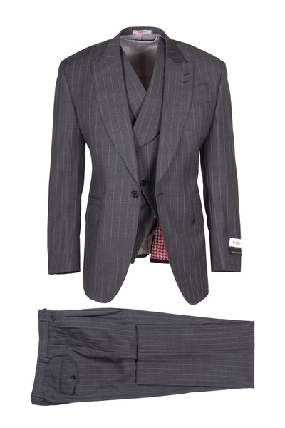 New Rosso, Pure Wool, Wide Leg Suit & Vest by Tiglio Rosso TL4007/1