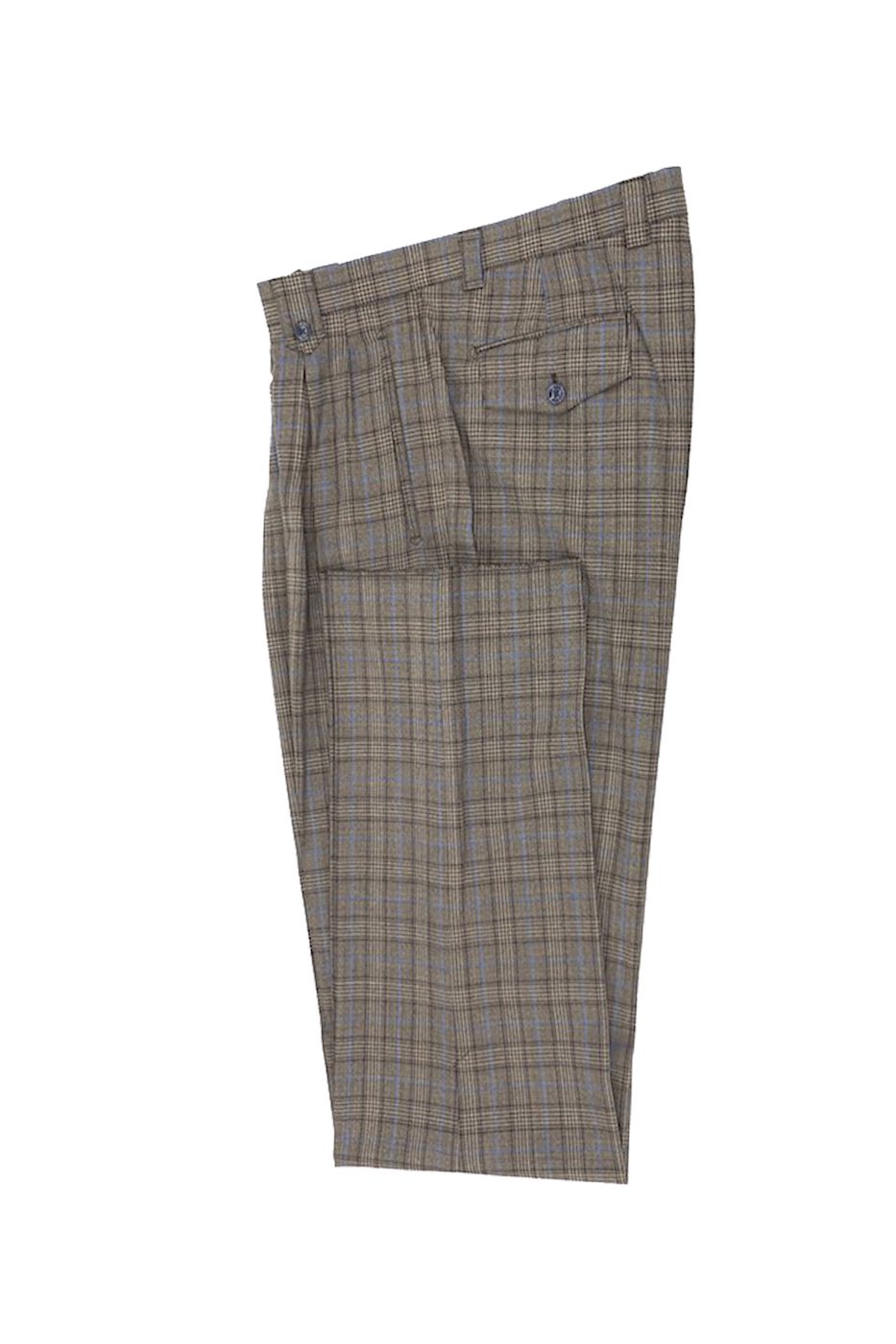 Brown with Light Blue Windowpane Wide Leg Wool Dress Pant 2576 by Tigl | Tiglio Brown with Light Blue Windowpane Wide Leg Wool Dress Pant 2576 by Tigl | Tiglio