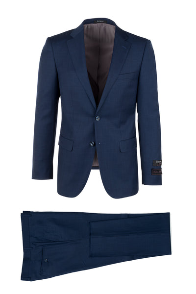 Porto Blue, Slim Fit, Pure Wool Suit & Vest by Tiglio Luxe TS 4066/2