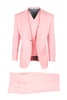 San Giovesse Bubble Gum Pink, Pure Wool, Wide Leg Suit & Vest by Tiglio Rosso TS5134/1