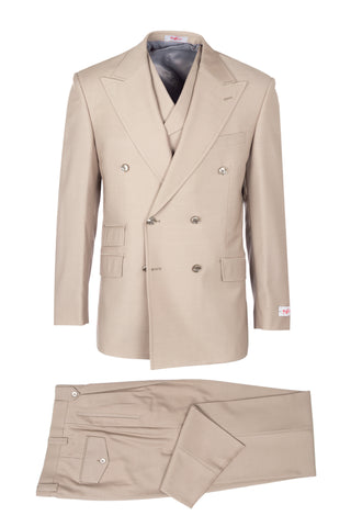 EST TIG1004, Pure Wool, Wide Leg Suit & Vest by Tiglio Rosso