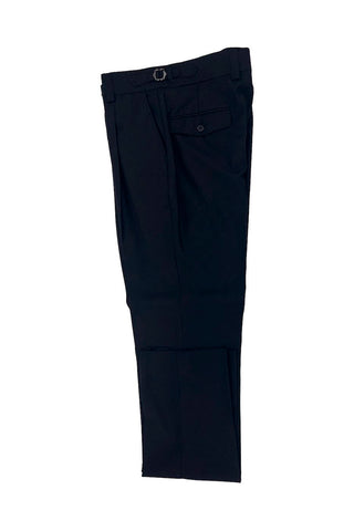 Black Semi-Wide Leg Wool Marbella Dress Pant by Tiglio Lux TIG1001
